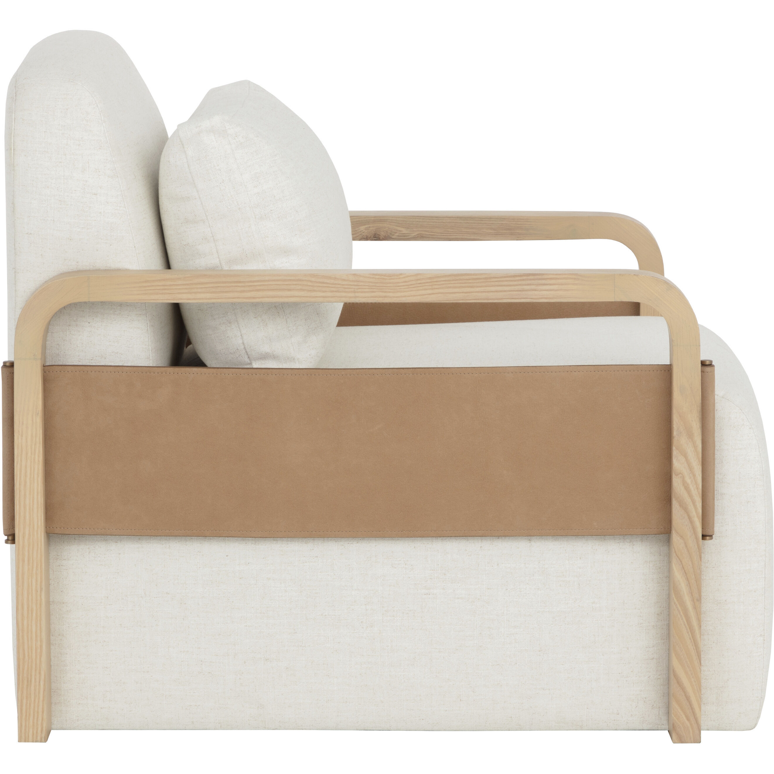 Otso Geralt Linen / Nubuck Tan Leather Swivel Lounge Chair